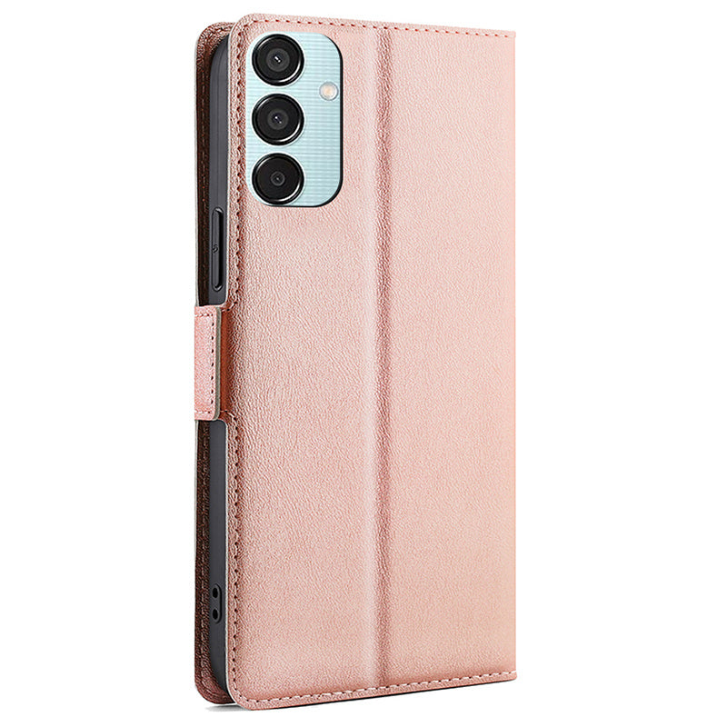 For Samsung Galaxy M15 5G Phone Case Side Magnetic Clasp Wallet Leather Cover - Rose Gold