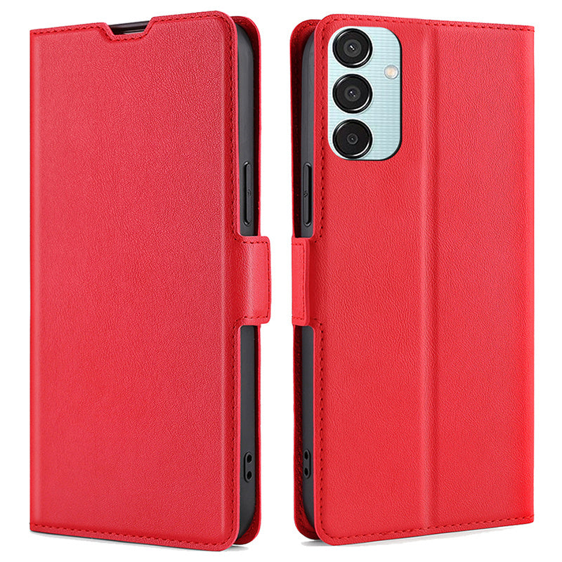 For Samsung Galaxy M15 5G Phone Case Side Magnetic Clasp Wallet Leather Cover - Red