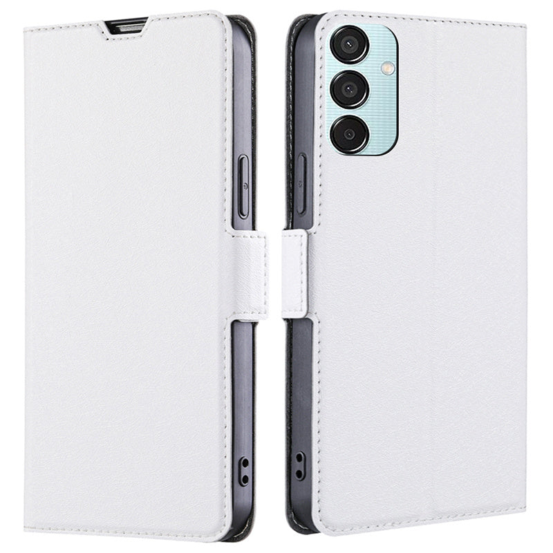For Samsung Galaxy M15 5G Phone Case Side Magnetic Clasp Wallet Leather Cover - White