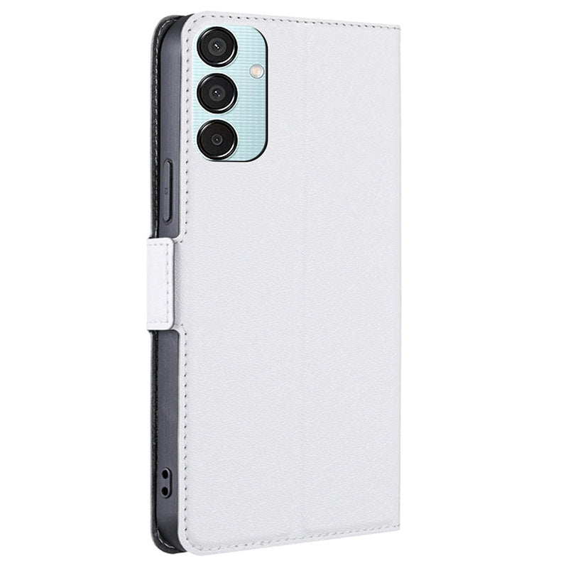 For Samsung Galaxy M15 5G Phone Case Side Magnetic Clasp Wallet Leather Cover - White