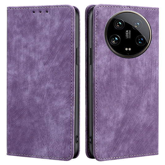 For Xiaomi 14 Ultra Case RFID Blocking PU Leather Wallet Flip Phone Cover - Purple
