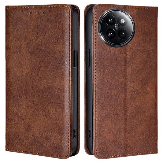 For Xiaomi Civi 4 Pro 5G Case Magnetic Auto-absorbed Leather Wallet Phone Cover - Brown