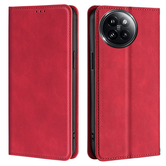 For Xiaomi Civi 4 Pro 5G Case Card Holder Magnetic Closing Leather Phone Cover - Red