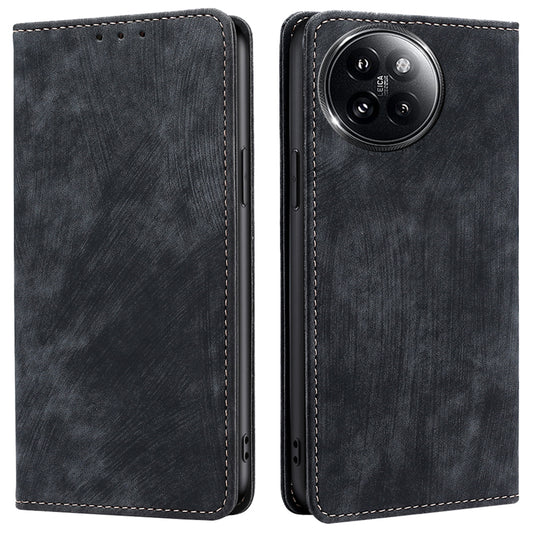 For Xiaomi Civi 4 Pro 5G Magnetic Phone Case RFID Blocking Card Slots Leather Cover - Black