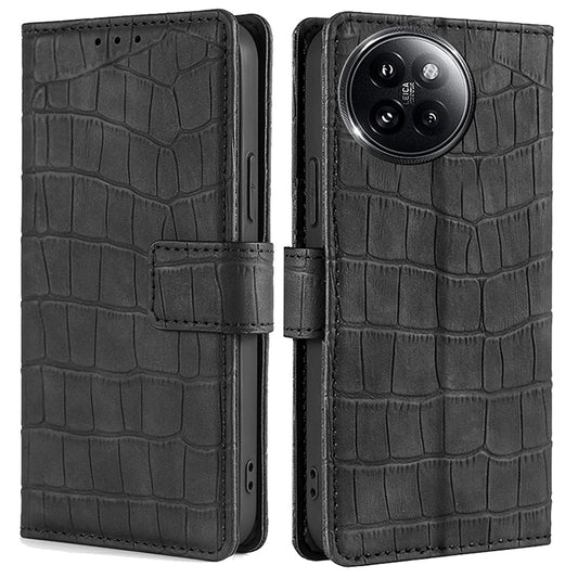 For Xiaomi Civi 4 Pro 5G Magnetic Phone Case Crocodile Texture Leather Cover - Black