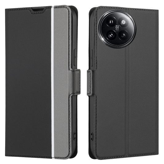 For Xiaomi Civi 4 Pro 5G Case Leather Twill Texture Card Slots Anti-scratch Phone Cover - Black