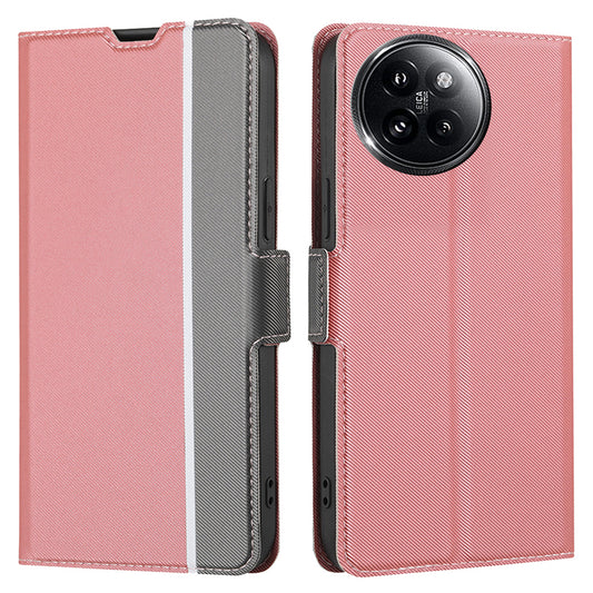 For Xiaomi Civi 4 Pro 5G Case Leather Twill Texture Card Slots Anti-scratch Phone Cover - Pink