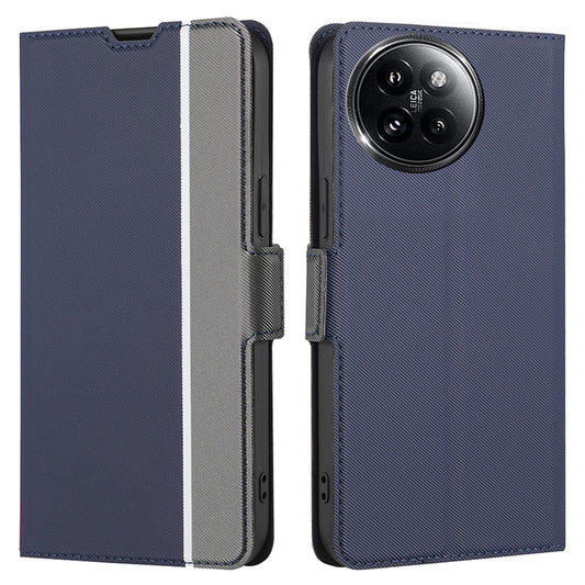 For Xiaomi Civi 4 Pro 5G Case Leather Twill Texture Card Slots Anti-scratch Phone Cover - Blue