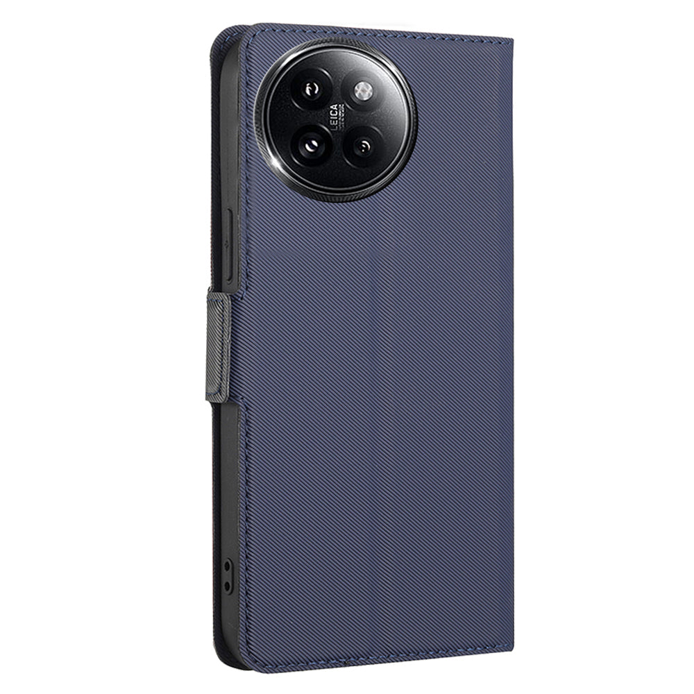 For Xiaomi Civi 4 Pro 5G Case Leather Twill Texture Card Slots Anti-scratch Phone Cover - Blue