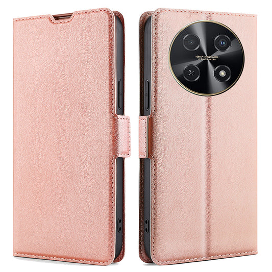 For Huawei nova 12i 4G Case PU Leather + TPU Protective Phone Stand Cover - Rose Gold