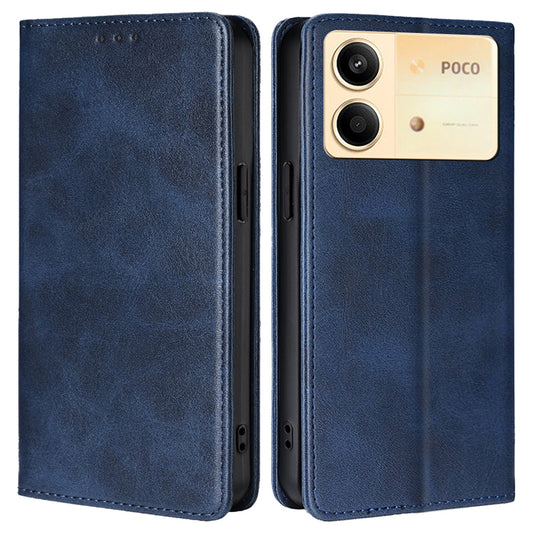 For Xiaomi Redmi Note 13R Pro 5G Phone Case Magnetic Auto-absorbed Leather Wallet Cover - Sapphire
