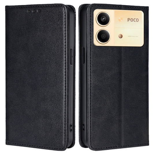 For Xiaomi Redmi Note 13R Pro 5G Phone Case Magnetic Auto-absorbed Leather Wallet Cover - Black