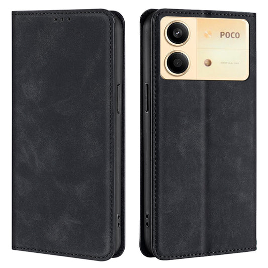 For Xiaomi Redmi Note 13R Pro 5G Case Card Holder Magnetic PU Leather Phone Cover - Black