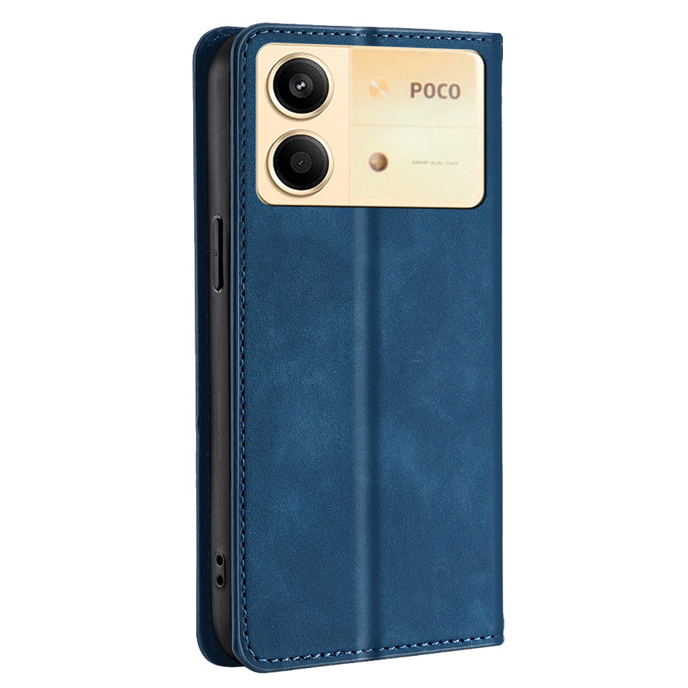 For Xiaomi Redmi Note 13R Pro 5G Case Card Holder Magnetic PU Leather Phone Cover - Blue