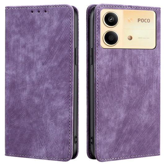 For Xiaomi Redmi Note 13R Pro 5G Leather Case RFID Blocking Phone Wallet Cover - Purple