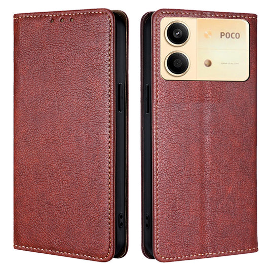 For Xiaomi Redmi Note 13R Pro 5G Case Wallet Leather Magnetic Cover Mobile Accessories Wholesale - Brown