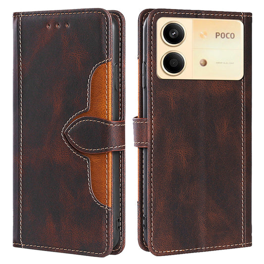 For Xiaomi Redmi Note 13R Pro 5G Cover PU Leather Full Protection Phone Case with Wallet - Brown