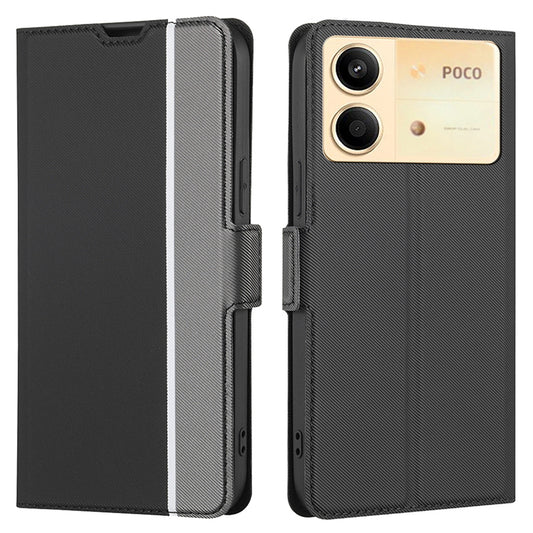 For Xiaomi Redmi Note 13R Pro 5G Magnetic Closure Case Card Holder Stand PU Leather Phone Cover - Black