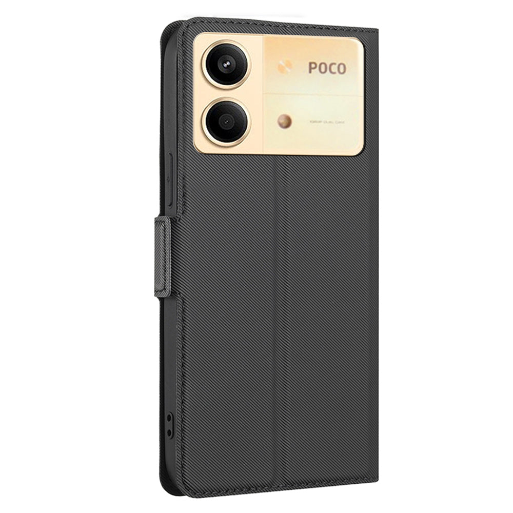 For Xiaomi Redmi Note 13R Pro 5G Magnetic Closure Case Card Holder Stand PU Leather Phone Cover - Black