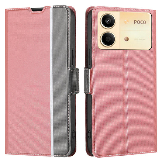 For Xiaomi Redmi Note 13R Pro 5G Magnetic Closure Case Card Holder Stand PU Leather Phone Cover - Pink