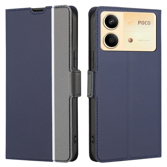 For Xiaomi Redmi Note 13R Pro 5G Magnetic Closure Case Card Holder Stand PU Leather Phone Cover - Blue