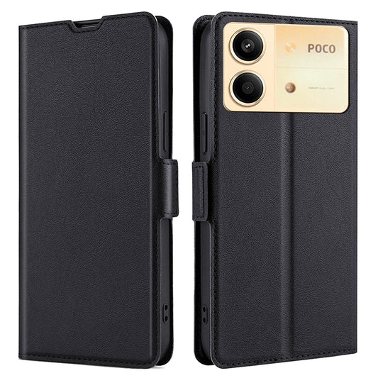 For Xiaomi Redmi Note 13R Pro 5G PU Leather + TPU Case Protective Phone Stand Cover - Black