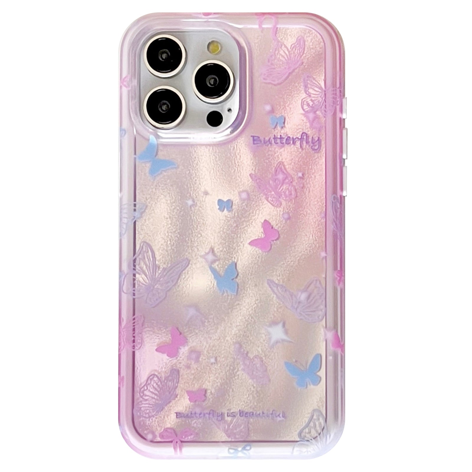 TPU+PC Phone Shell for iPhone 12 Pro Max Cases Colorful Butterfly Pattern Phone Cover