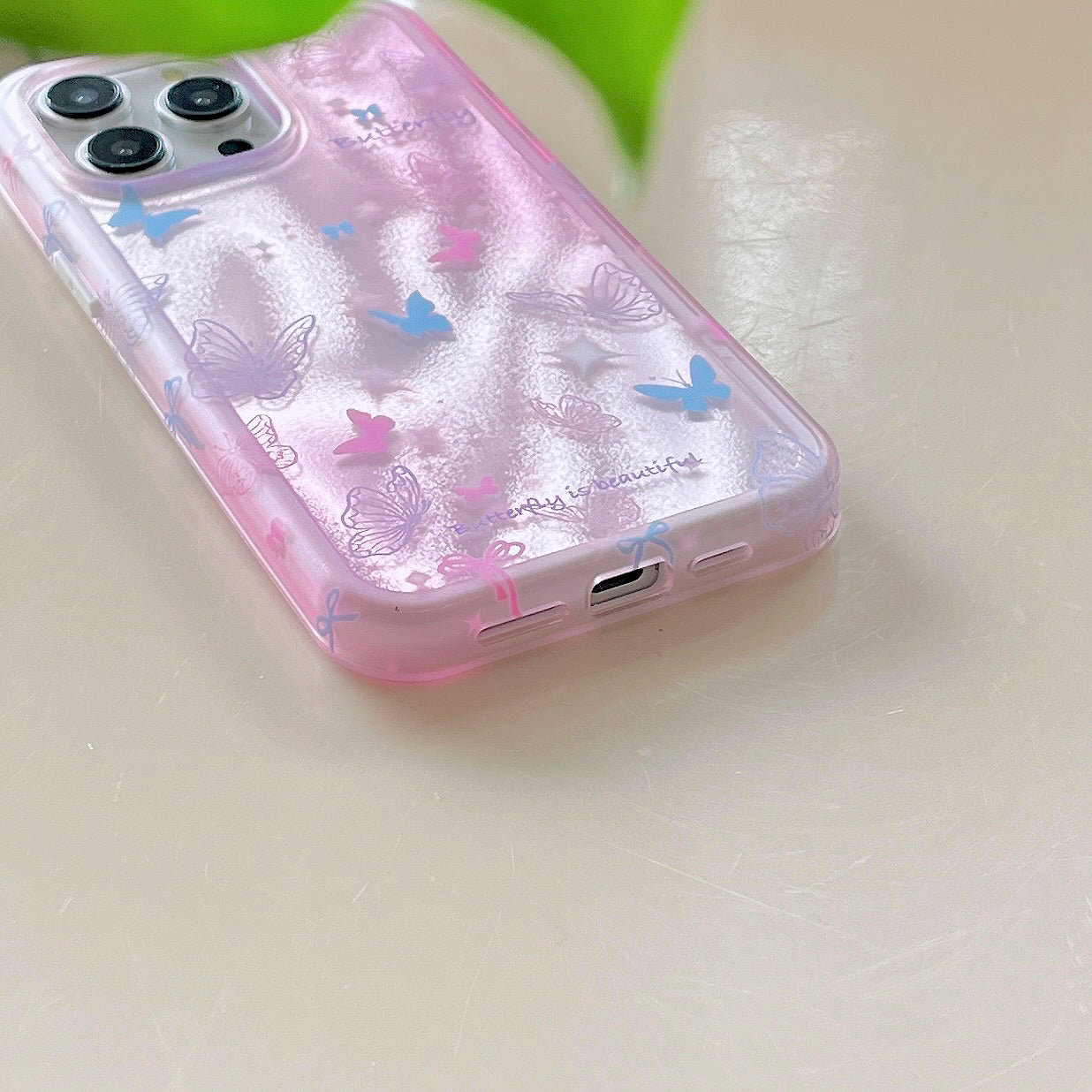 TPU+PC Phone Shell for iPhone 13 Pro Max Cases Colorful Butterfly Pattern Phone Cover