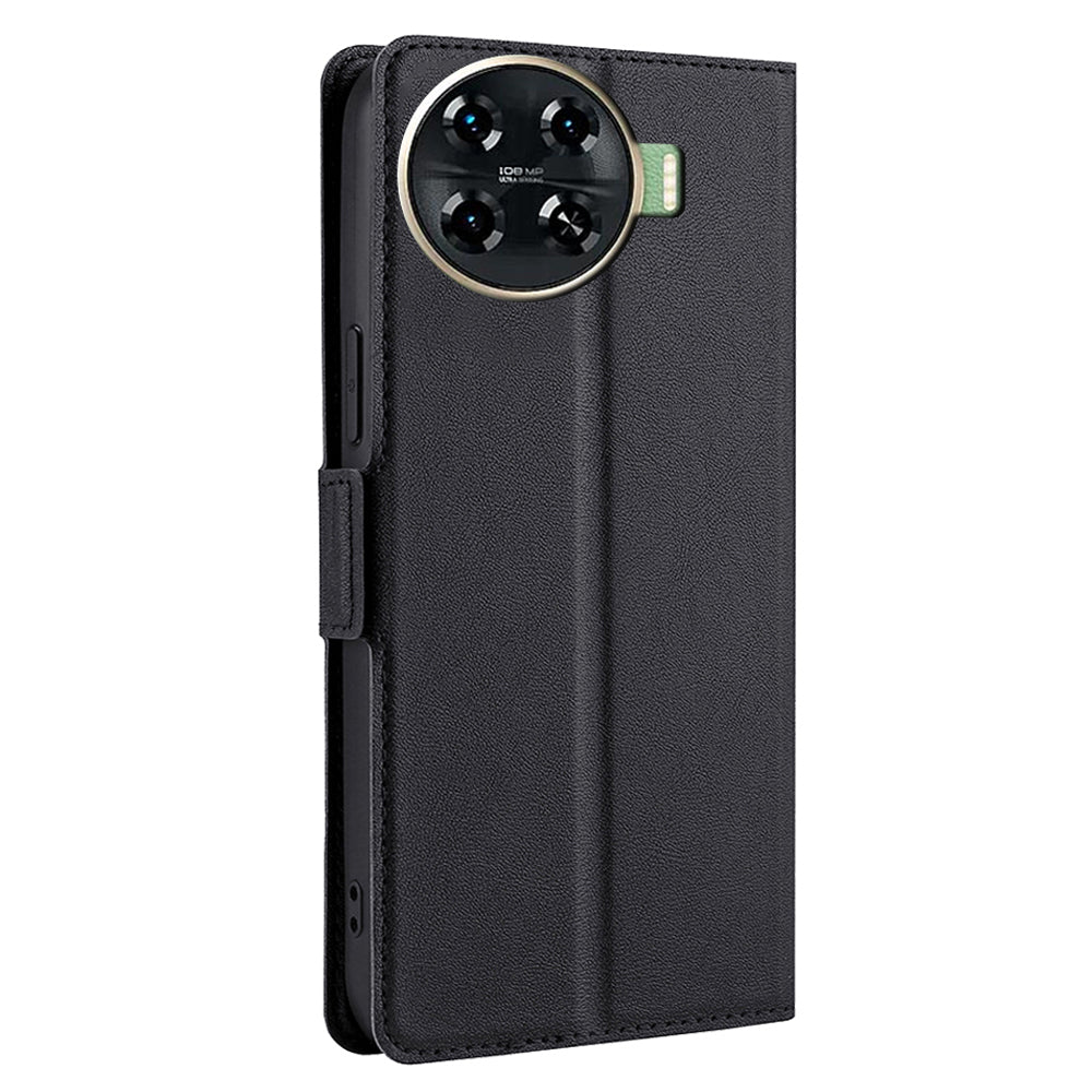 For Transsion Tecno Spark 20 Pro+ Drop-Proof Phone Case Shockproof PU+TPU Mobile Phone Cover - Black