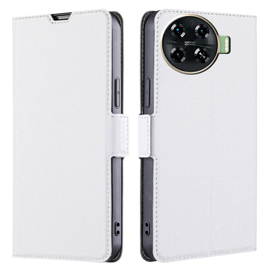 For Transsion Tecno Spark 20 Pro+ Drop-Proof Phone Case Shockproof PU+TPU Mobile Phone Cover - White