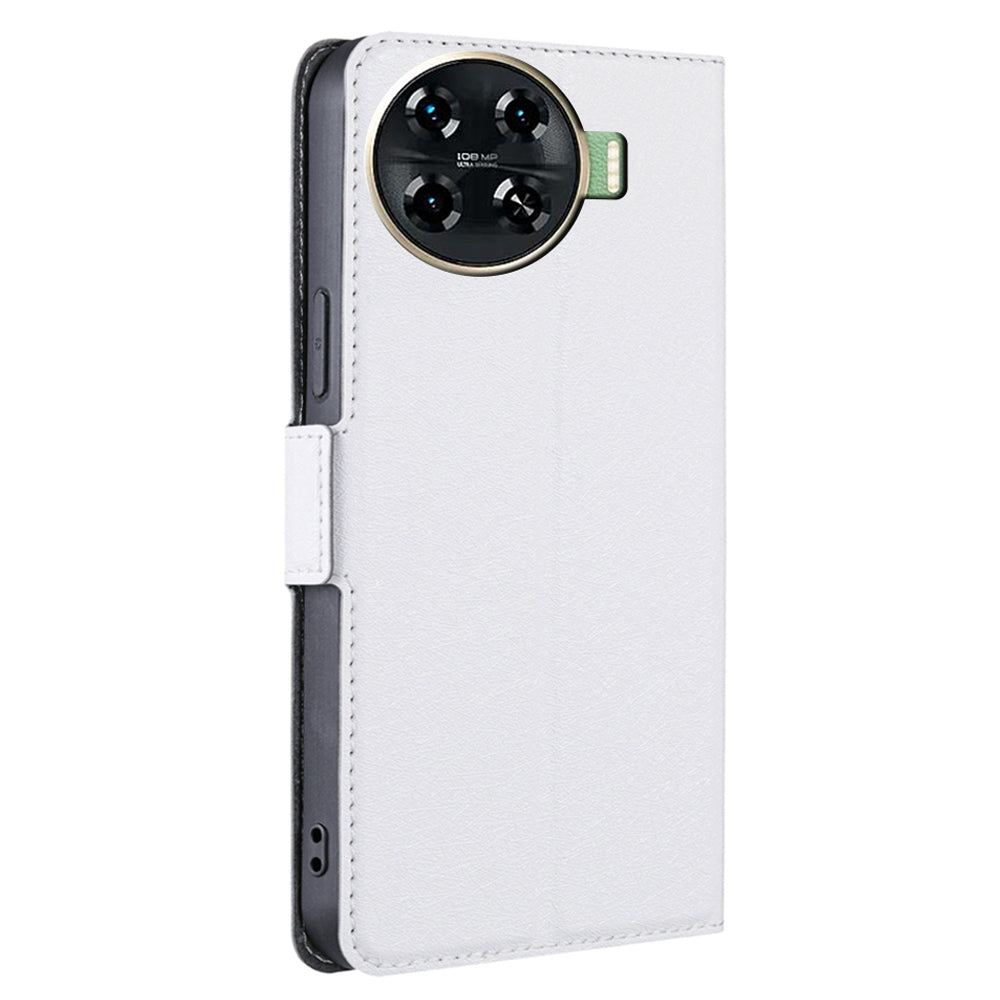 For Transsion Tecno Spark 20 Pro+ Drop-Proof Phone Case Shockproof PU+TPU Mobile Phone Cover - White