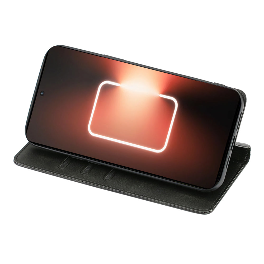 For Realme 12+ 5G Case Calf Textured Leather Wallet Cover Cell Phone Accessory Wholesale - Black