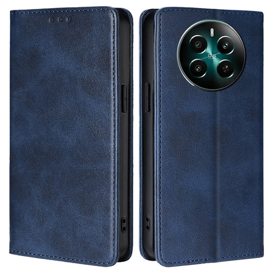 For Realme 12+ 5G Case Calf Textured Leather Wallet Cover Cell Phone Accessory Wholesale - Sapphire