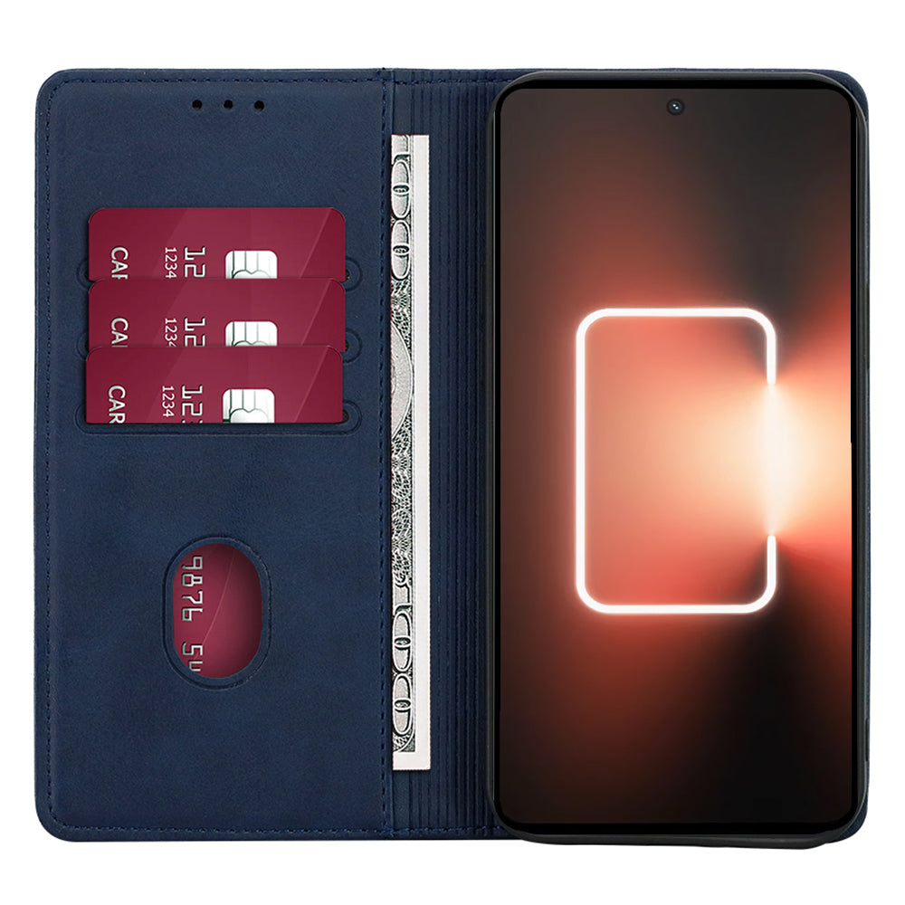 For Realme 12+ 5G Case Calf Textured Leather Wallet Cover Cell Phone Accessory Wholesale - Sapphire