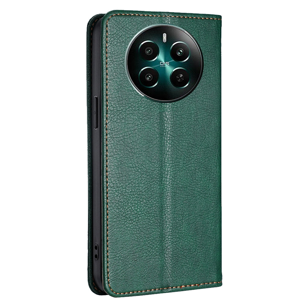 For Realme 12+ 5G Case Card Holder Magnetic Cover Mobile Accessories Wholesale - Green
