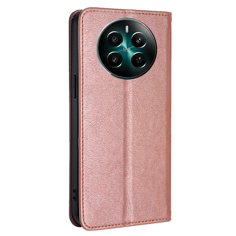For Realme 12+ 5G Case Card Holder Magnetic Cover Mobile Accessories Wholesale - Rose Gold