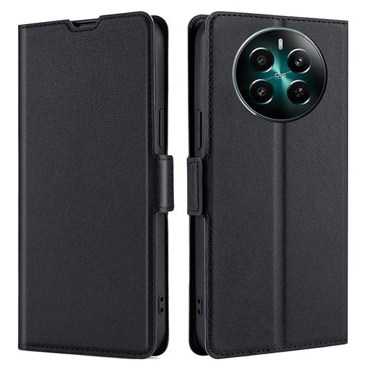 For Realme 12+ 5G Case Leather Phone Cover Mobile Accessories Wholesale - Black