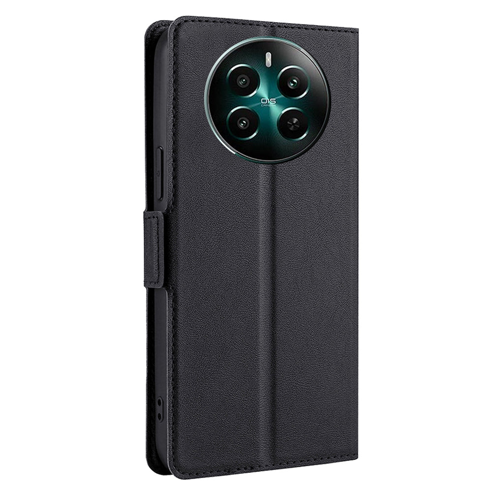 For Realme 12+ 5G Case Leather Phone Cover Mobile Accessories Wholesale - Black