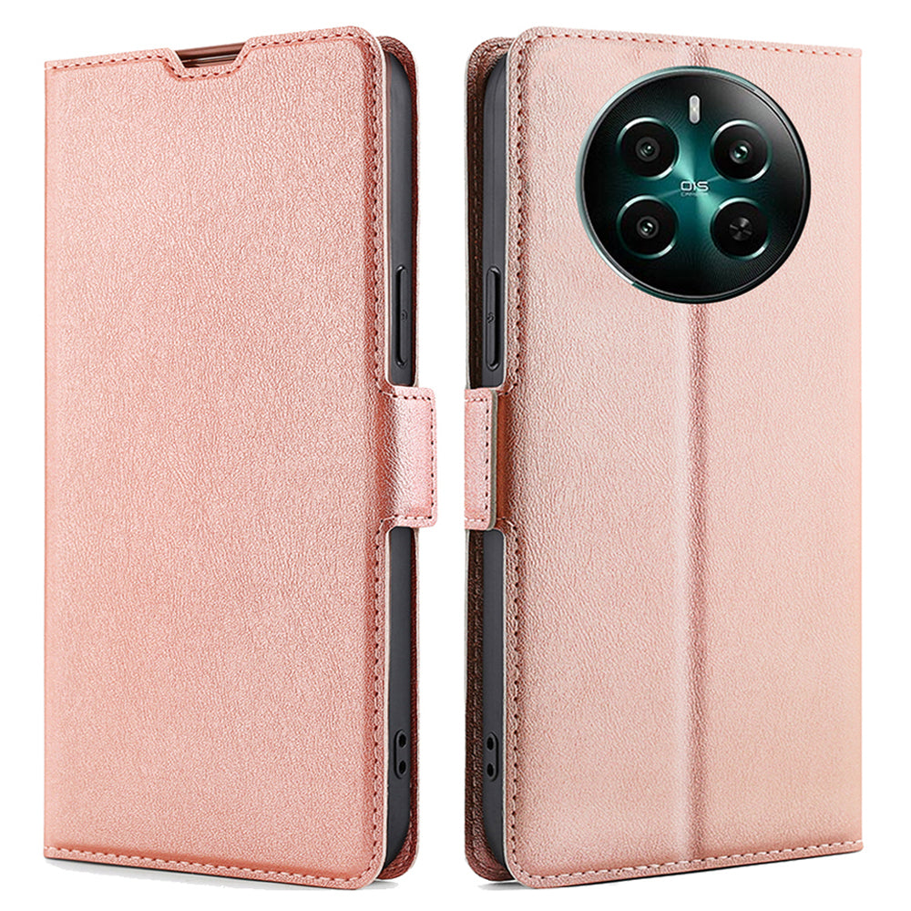 For Realme 12+ 5G Case Leather Phone Cover Mobile Accessories Wholesale - Rose Gold