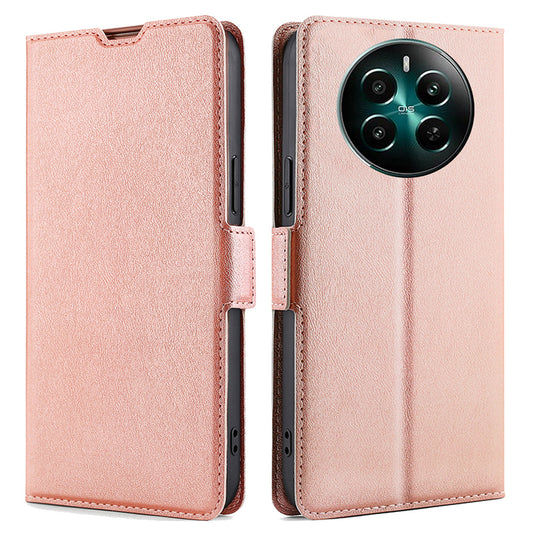For Realme 12+ 5G Case Leather Phone Cover Mobile Accessories Wholesale - Rose Gold