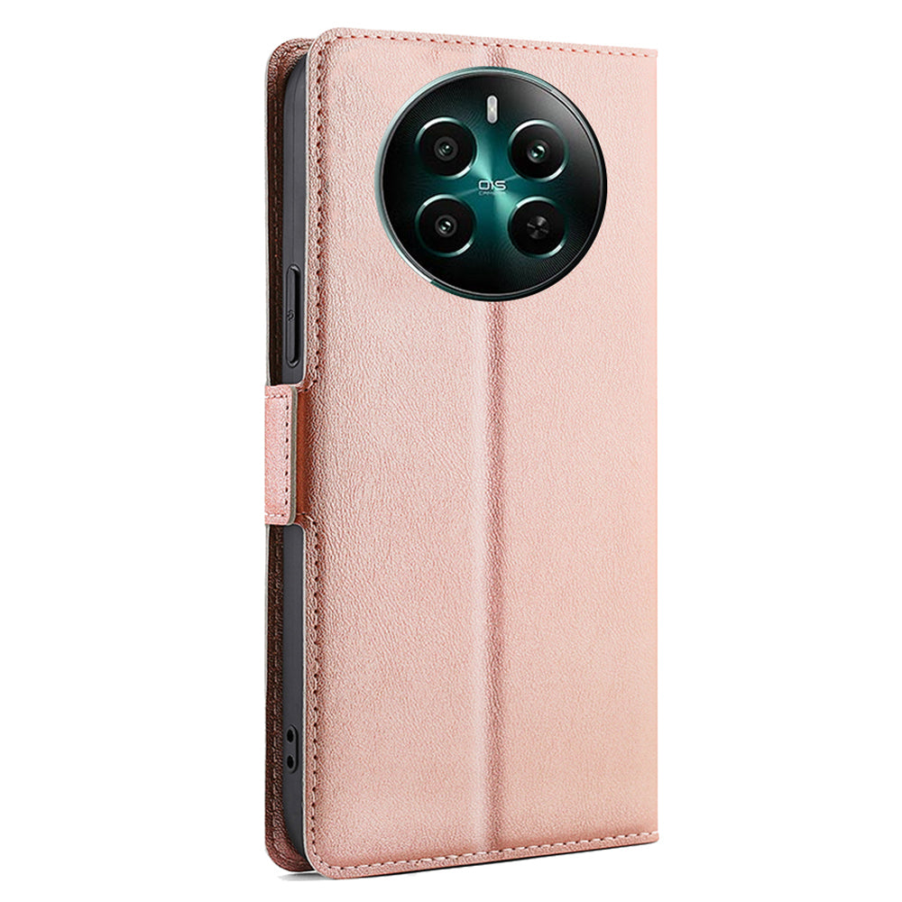For Realme 12+ 5G Case Leather Phone Cover Mobile Accessories Wholesale - Rose Gold