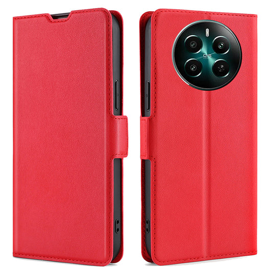 For Realme 12+ 5G Case Leather Phone Cover Mobile Accessories Wholesale - Red