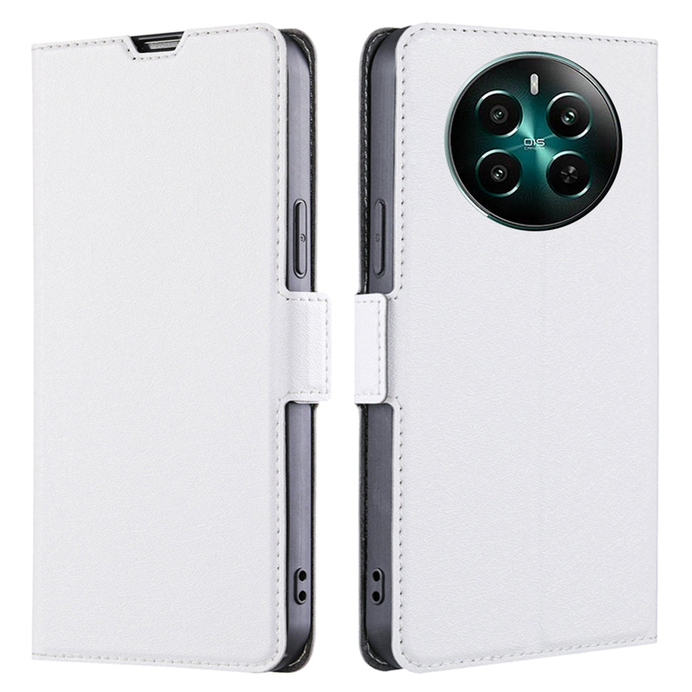 For Realme 12+ 5G Case Leather Phone Cover Mobile Accessories Wholesale - White