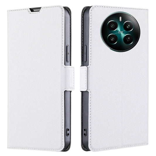 For Realme 12+ 5G Case Leather Phone Cover Mobile Accessories Wholesale - White