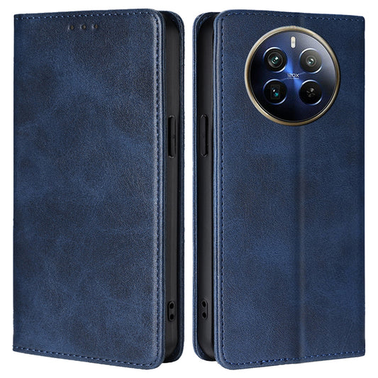 For Realme 12 Pro 5G / 12 Pro+ 5G Leather Case Magnetic Closure Wallet Phone Cover - Sapphire