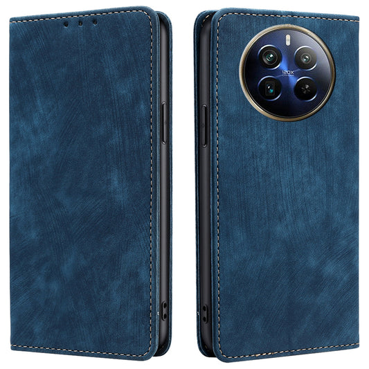 For Realme 12 Pro 5G / 12 Pro+ 5G Case RFID Blocking Wallet PU Leather Stand Phone Cover - Blue