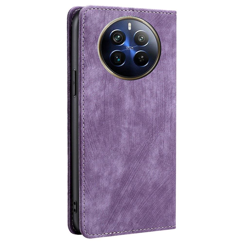 For Realme 12 Pro 5G / 12 Pro+ 5G Case RFID Blocking Wallet PU Leather Stand Phone Cover - Purple