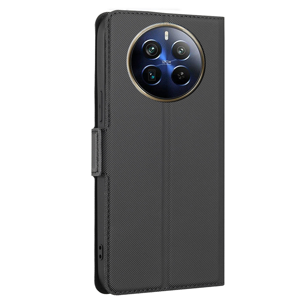 For Realme 12 Pro 5G / 12 Pro+ 5G Case Card Slots Leather Phone Cover Wholesale - Black