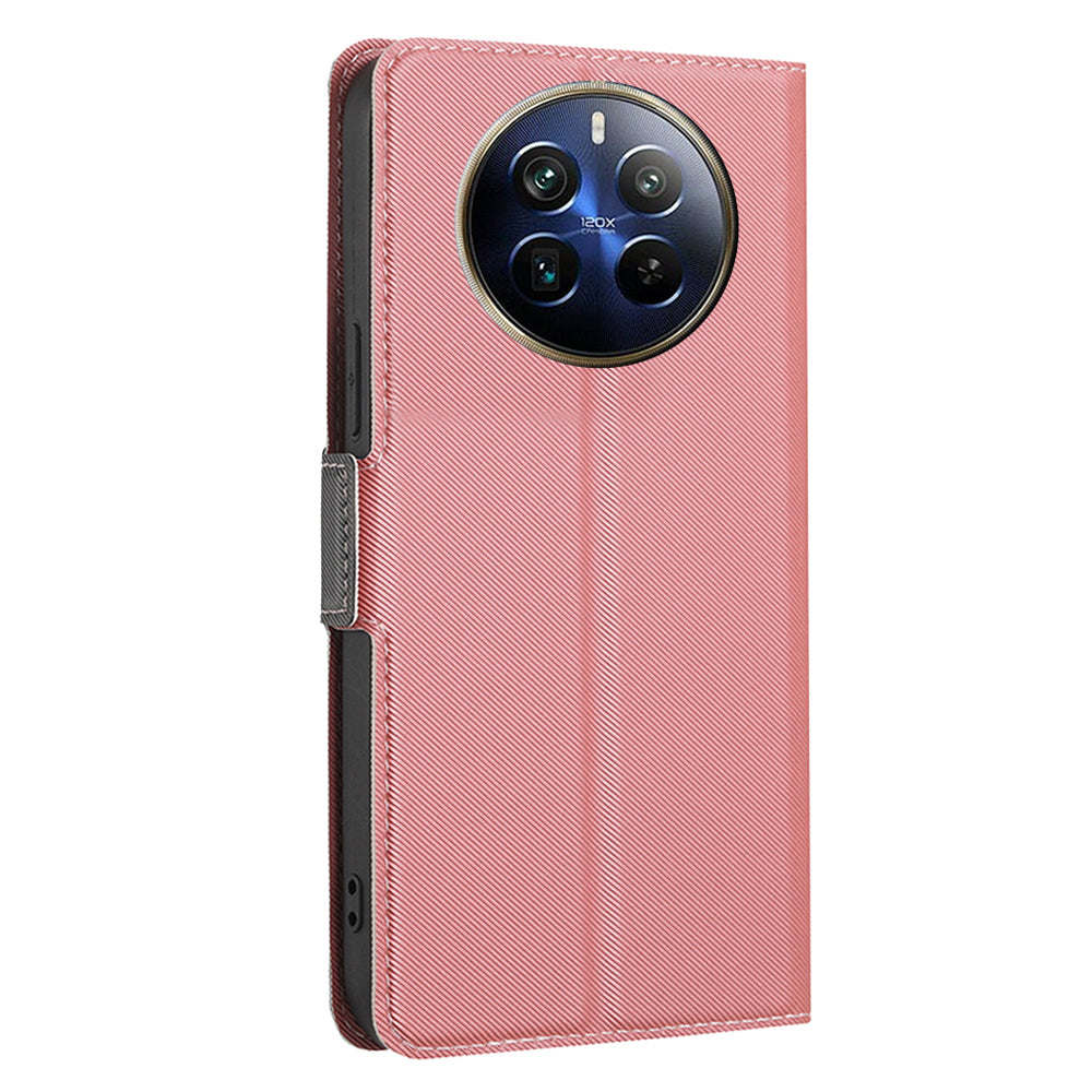 For Realme 12 Pro 5G / 12 Pro+ 5G Case Card Slots Leather Phone Cover Wholesale - Pink