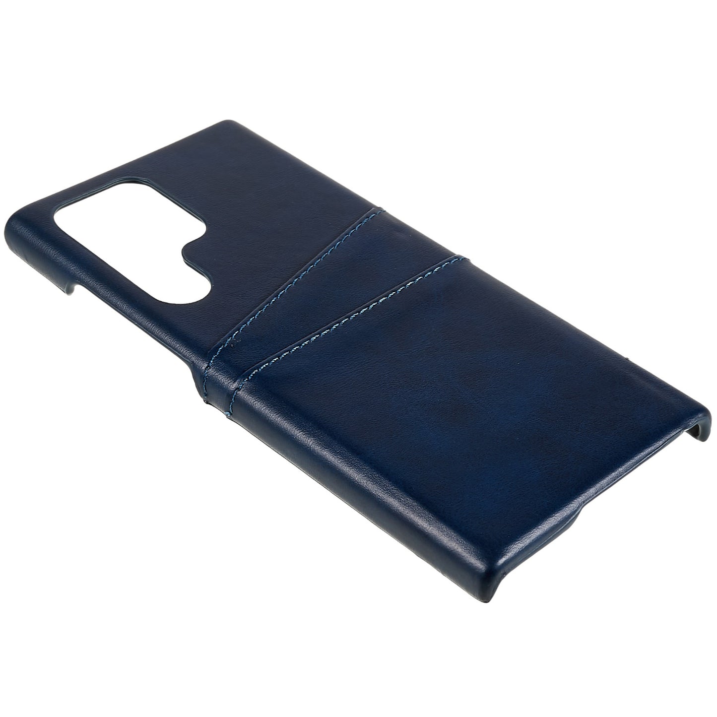 For Samsung Galaxy S24 Ultra Case 2 Card Slots PU+PC Phone Cover - Blue